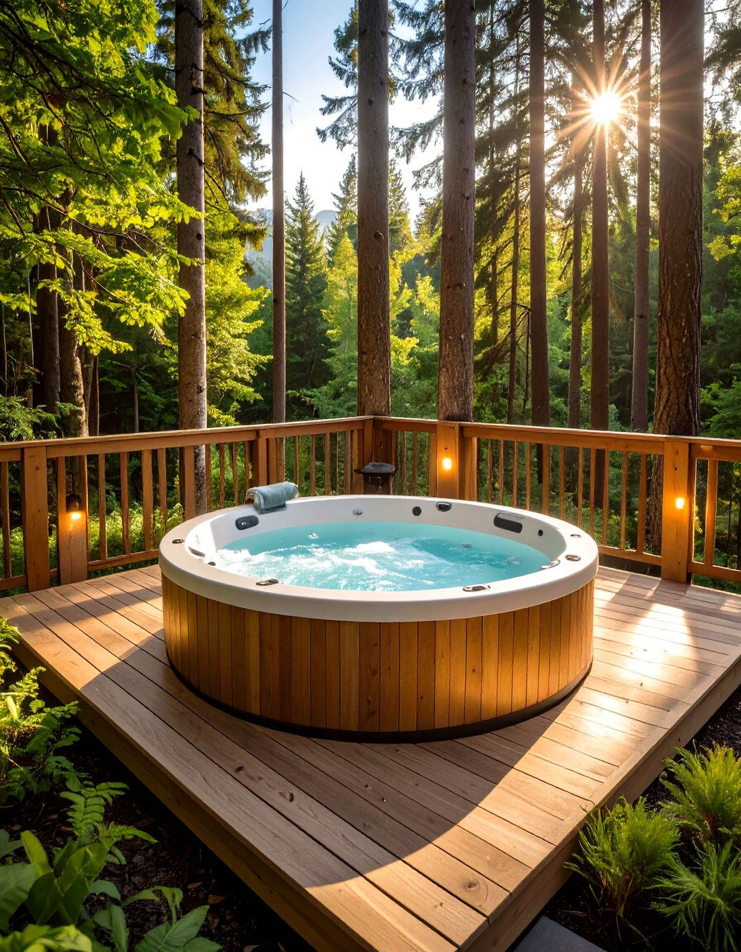 The Forest Bathing Hot Tub Setting - 30 hot tub patio ideas