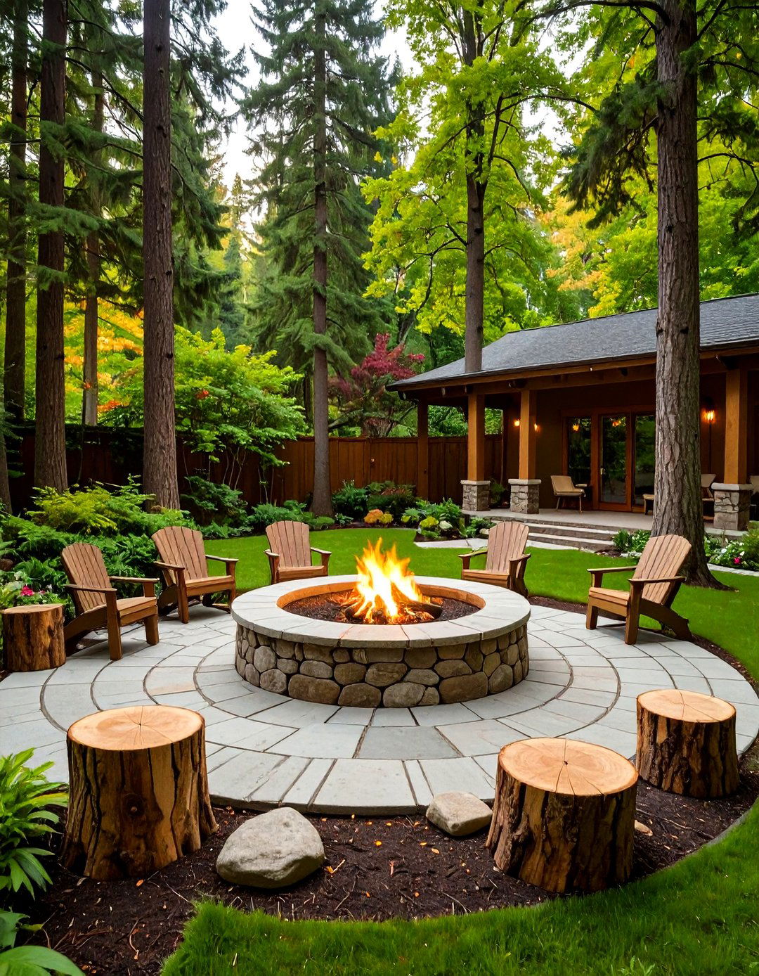 The Forest Clearing Fire Circle - 30 fire pit ideas for backyard