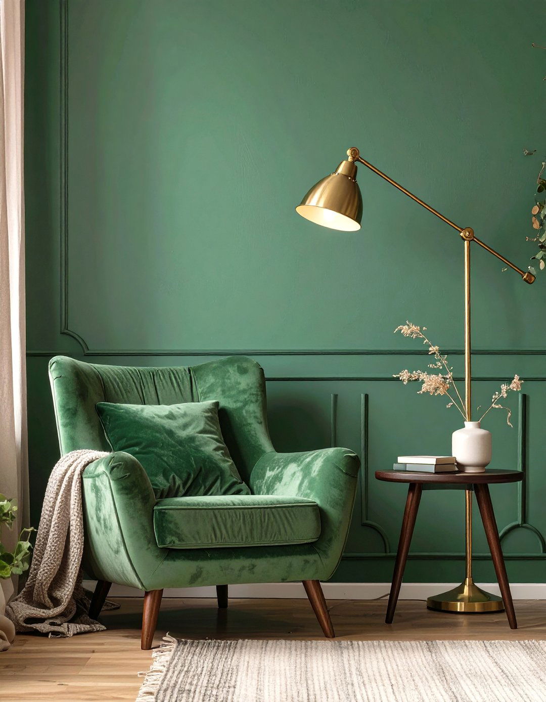 The Forest Green Reading Nook - 30 dark interior design ideas