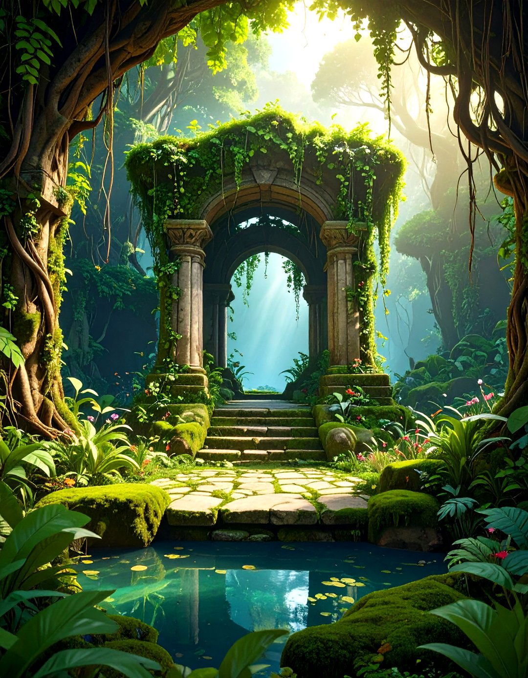 The Forgotten Temple Fairy Garden - 30 large outdoor fairy garden ideas