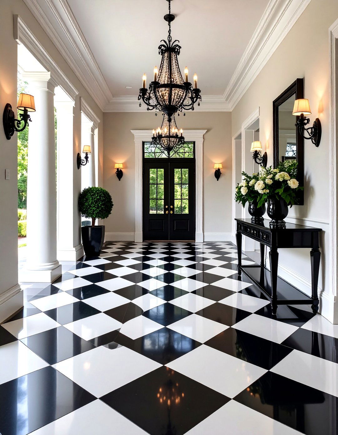 The Formal Black and White Entryway - 30 entryway decorating ideas