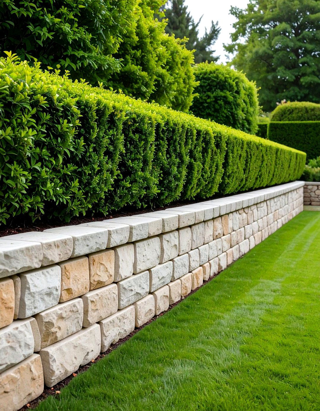 The Formal Cut Stone Garden Wall - 30 garden retaining wall ideas