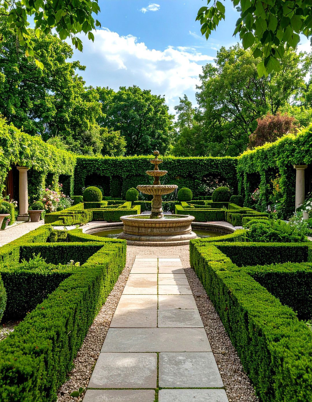 The Formal French Parterre Patio - 30 flagstone patio ideas