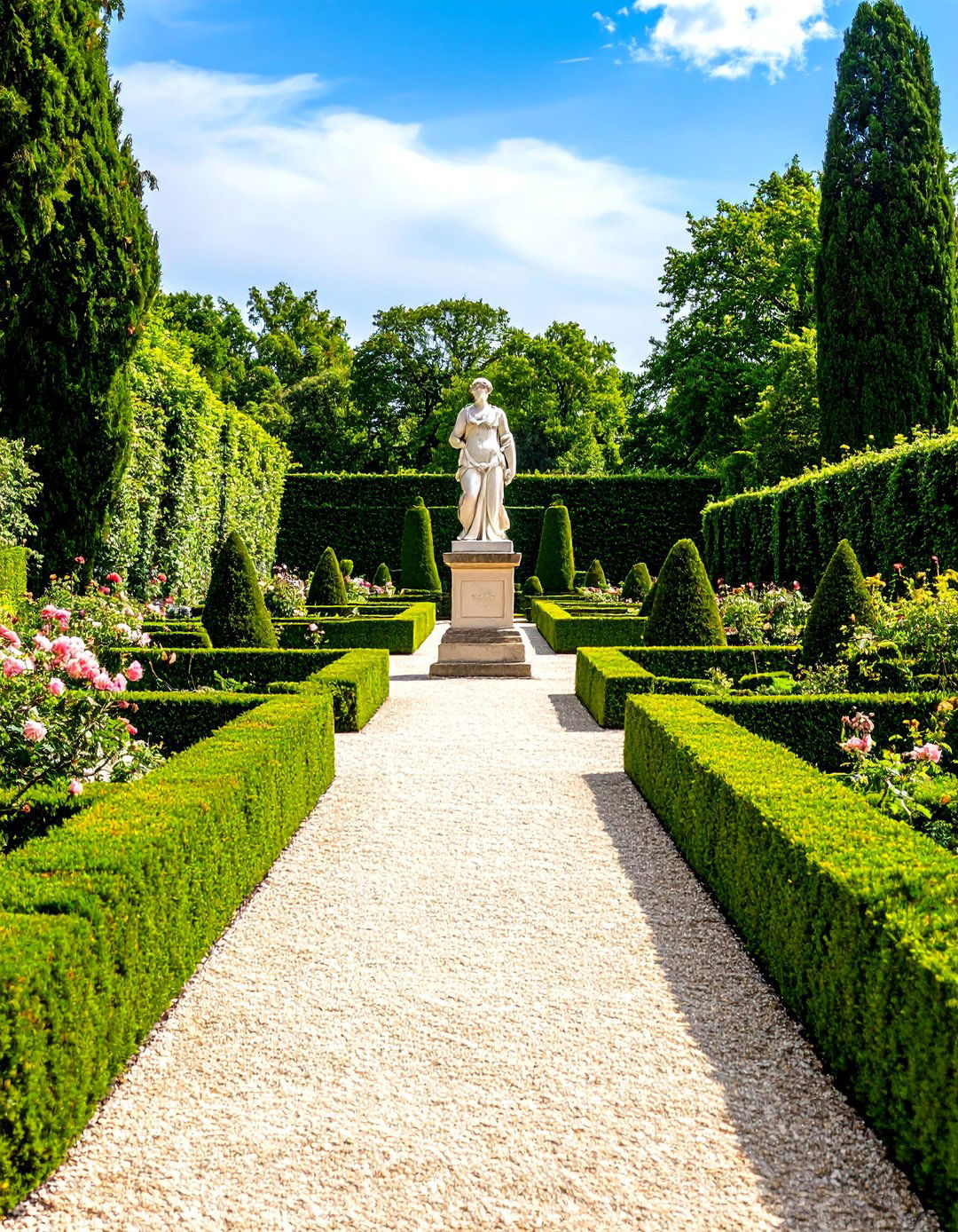 The Formal French Parterre with Gravel Paths - 30 gravel backyard ideas