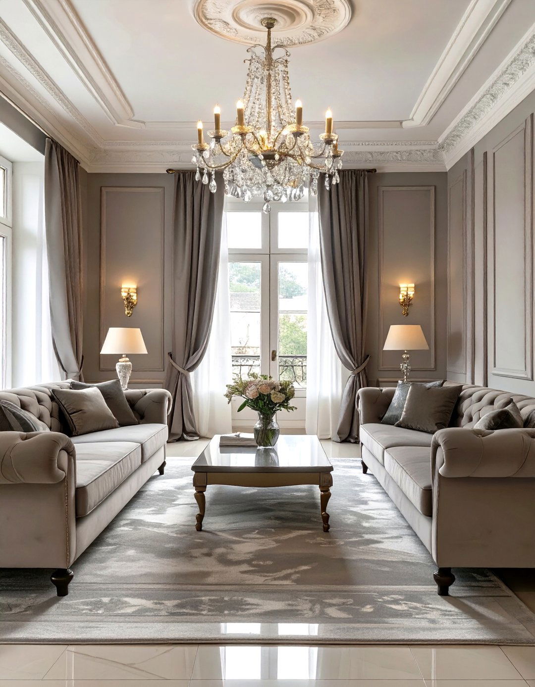 The Formal Grey Living Room - 30 cosy grey living room ideas
