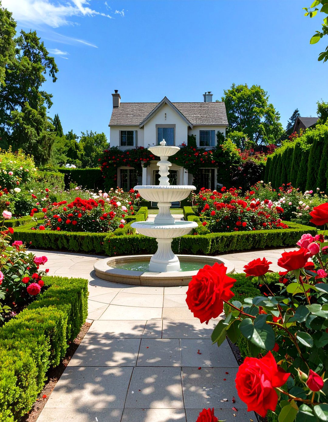 The Formal Rose Garden - 30 front of house landscaping ideas