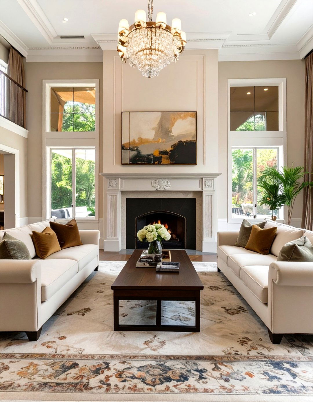 The Formal Symmetrical Salon - 30 how to design a luxury living room ideas