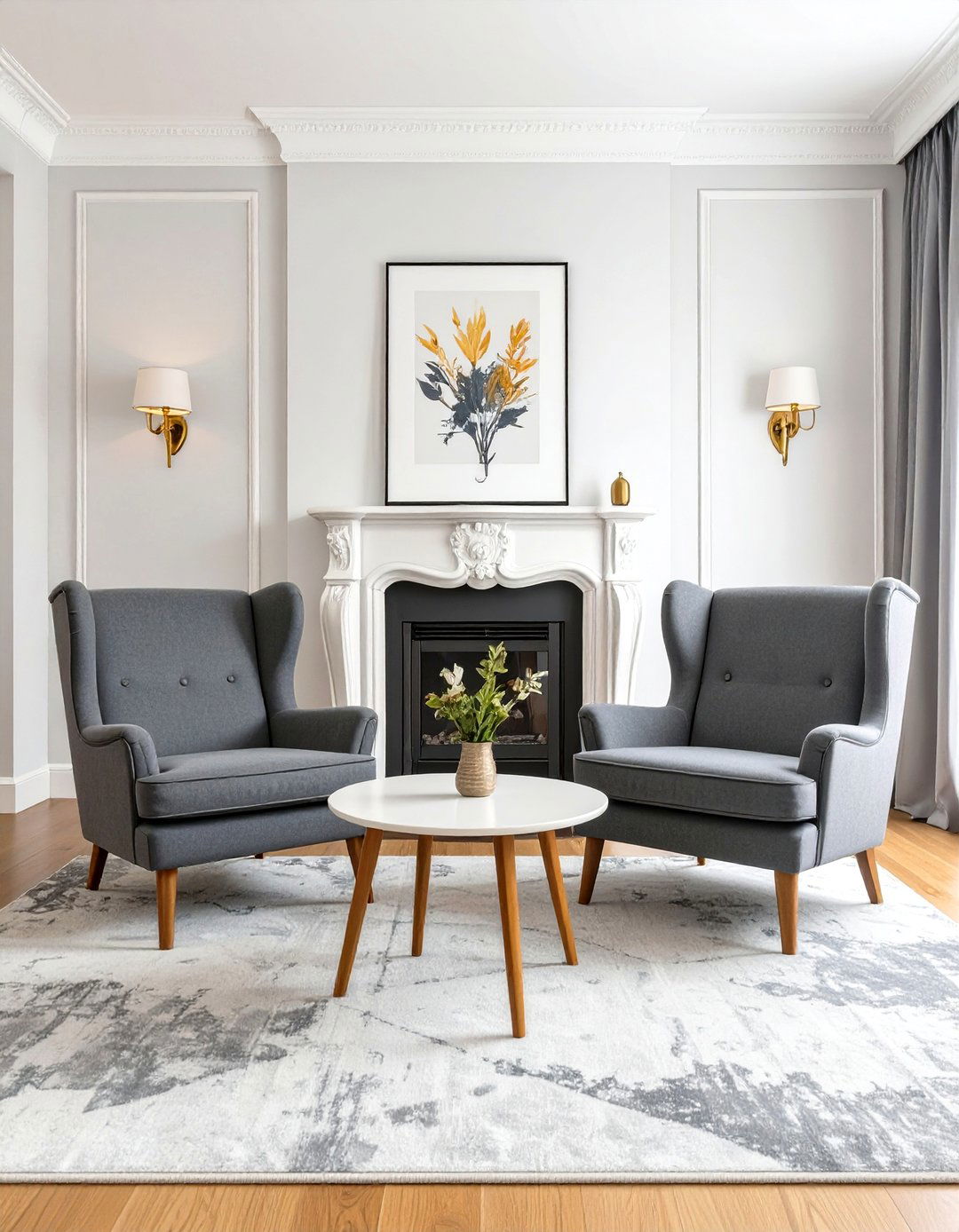 The Formal and Symmetrical Living Room - 30 mid century living room ideas