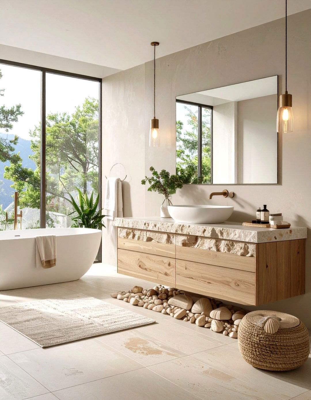 The Fossil Stone Bathroom - 30 earthy bathroom ideas