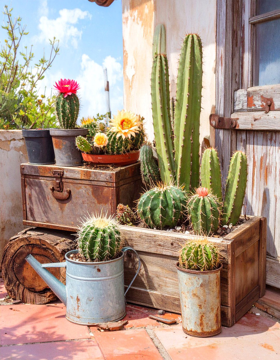 The Found Object Container Garden - 30 cactus garden ideas