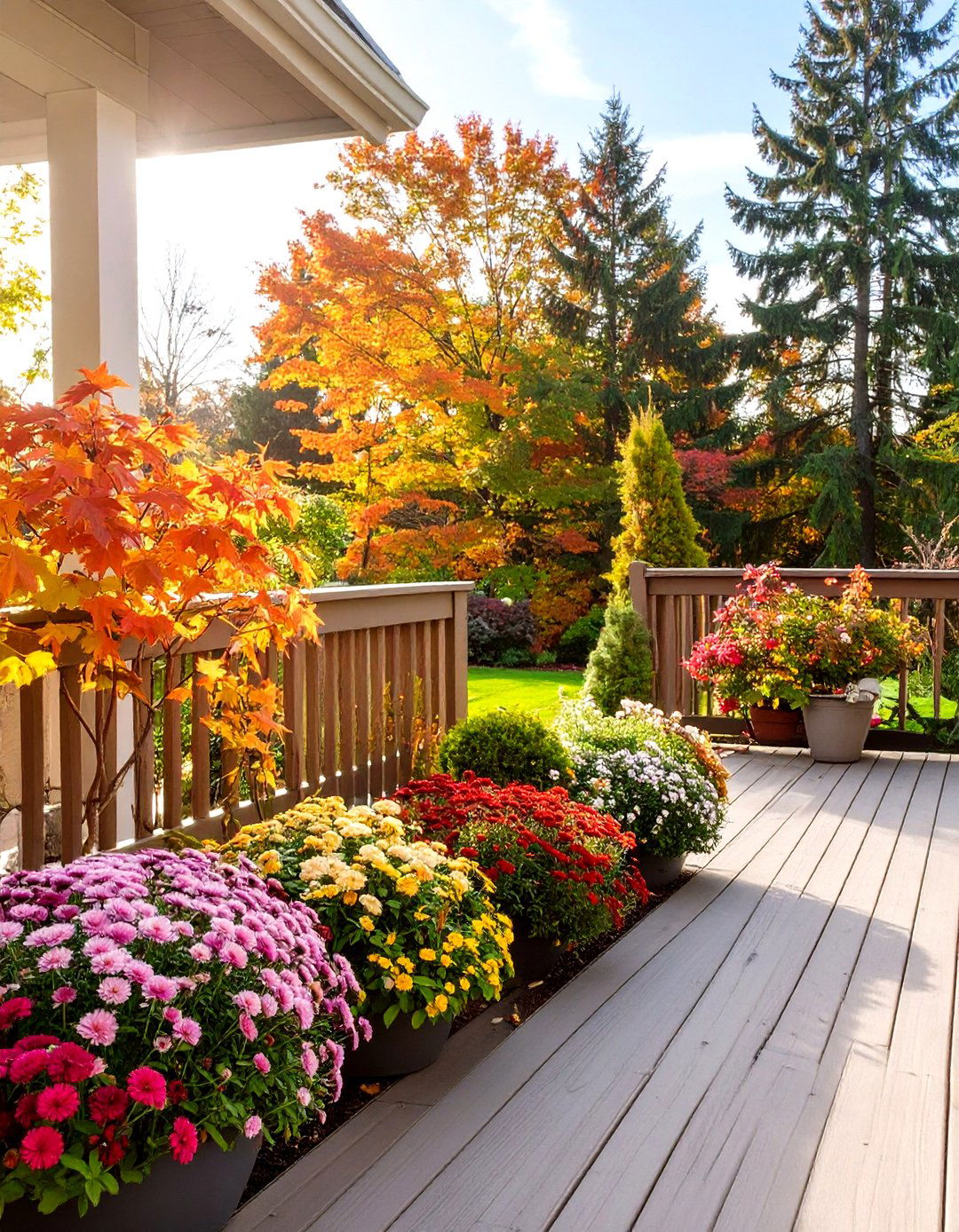 The Four Seasons Interest Deck - 30 deck decorating ideas with plants