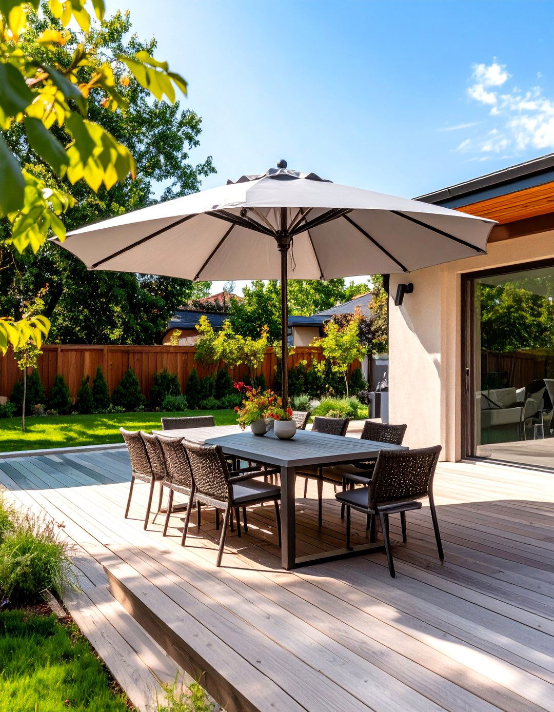 The Freestanding Cantilever Umbrella - 30 deck canopy ideas