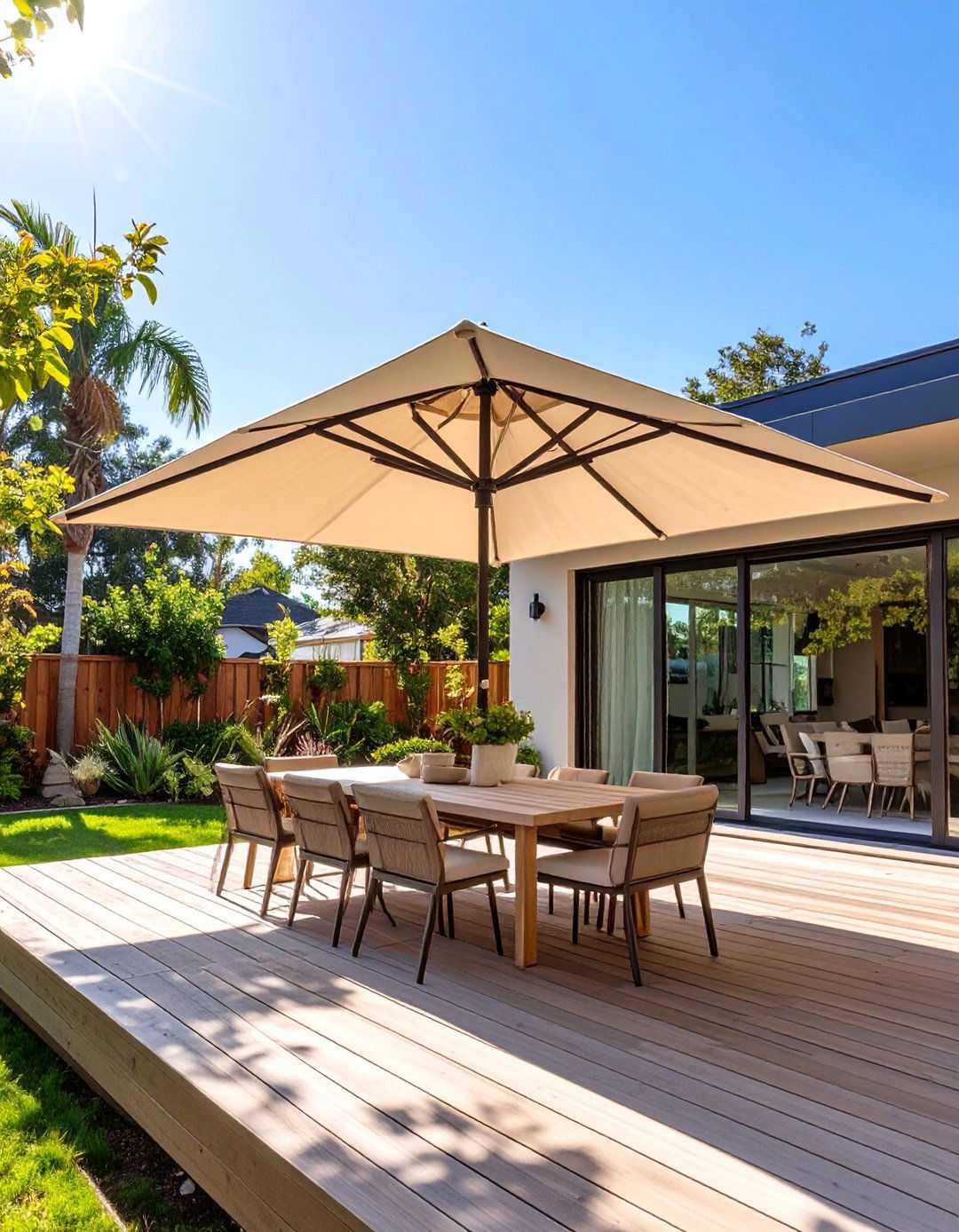 The Freestanding Cantilever Umbrella - 30 backyard shade ideas
