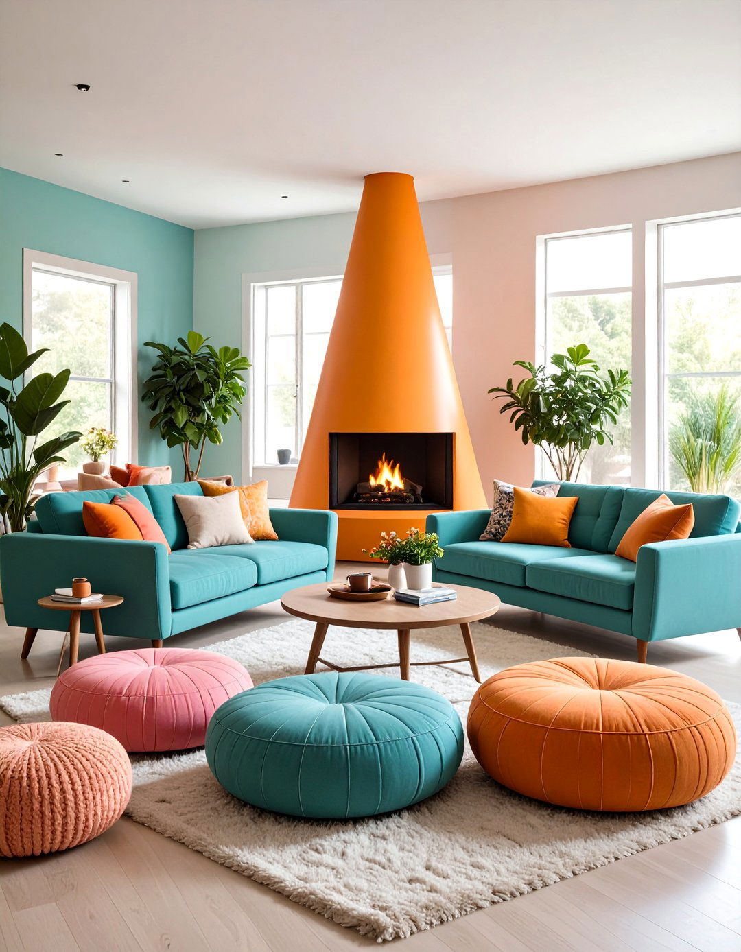 The Freestanding Fireplace Lounge - 30 60s interior design ideas