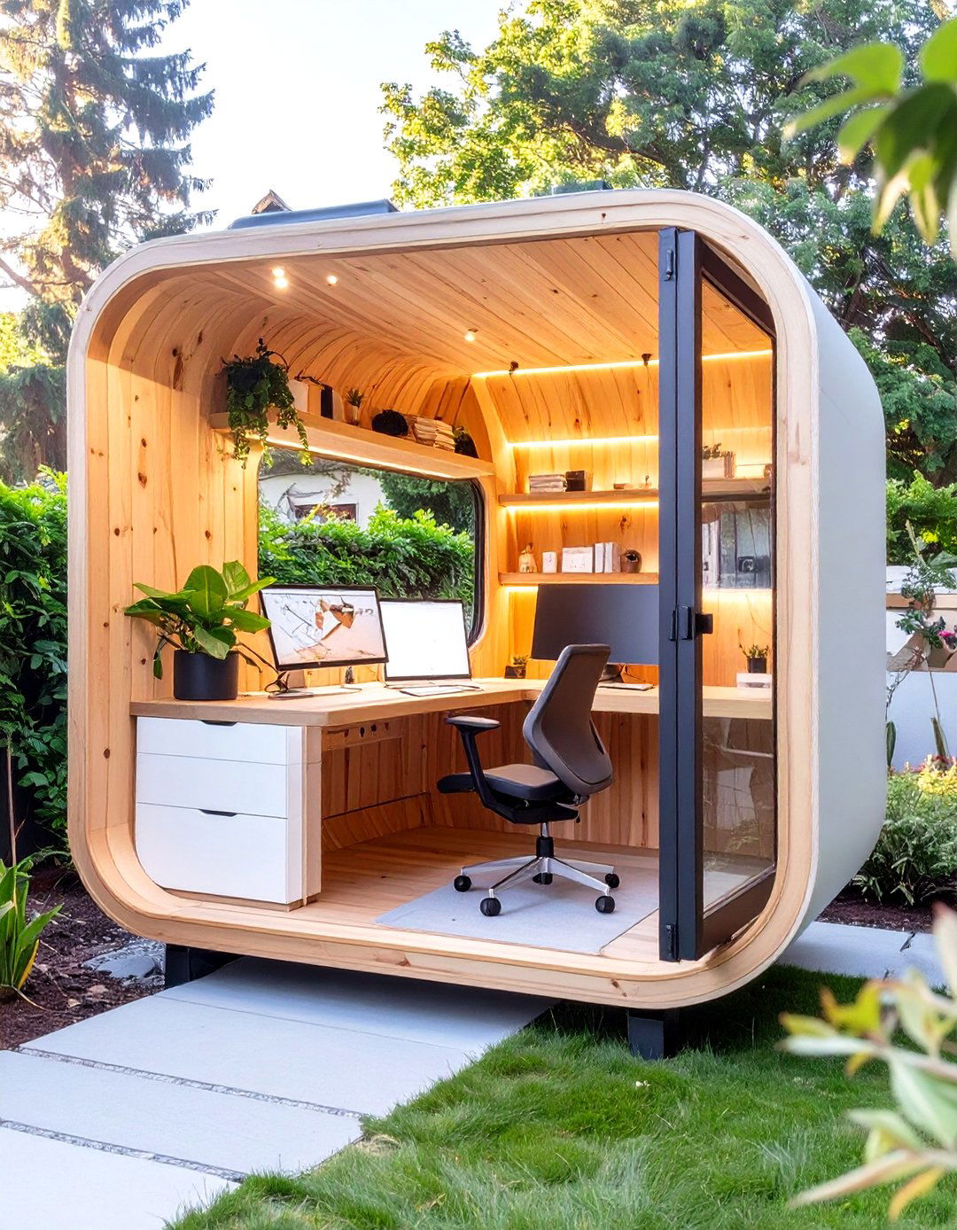 The Freestanding Pod Home Office - 30 luxury modern home office ideas