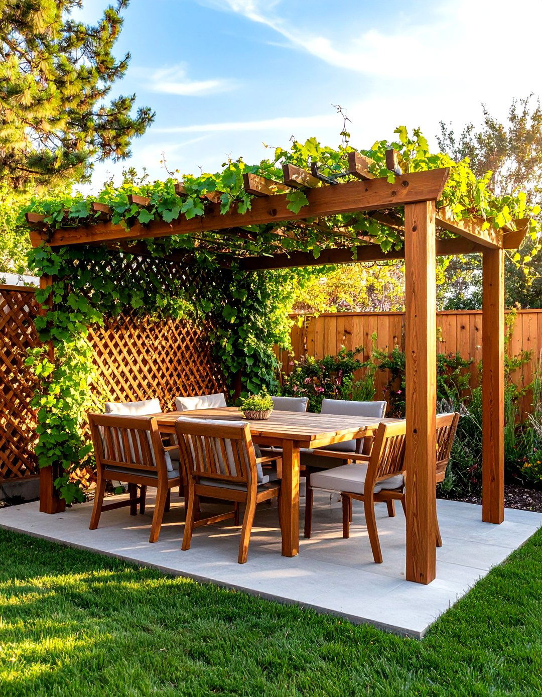 The Freestanding Privacy Screen Trellis - 30 easy backyard grape vine trellis designs