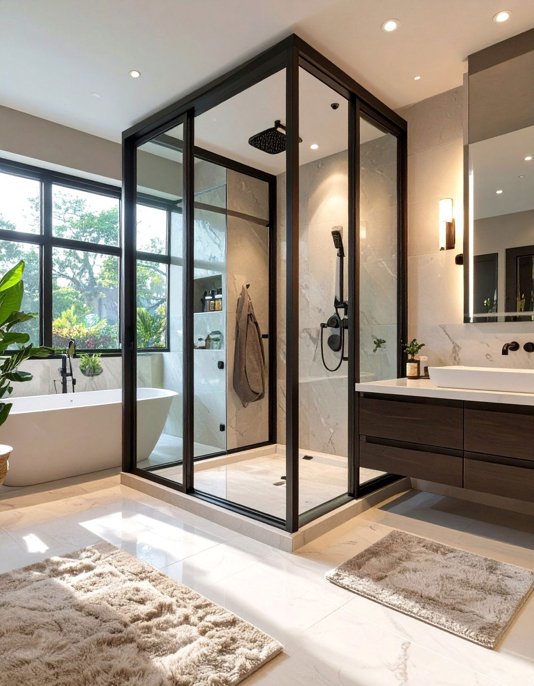 The Freestanding Shower Enclosure - 30 bathroom shower remodel ideas