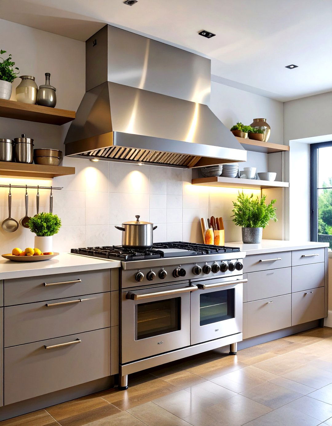 The Freestanding Stove and Hood Combination - 30 kitchen range hood ideas