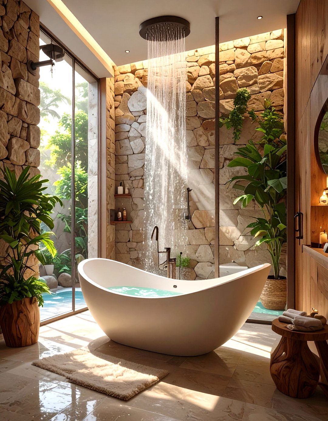 The Freestanding Tub within a Shower - 30 bathtub shower combo ideas