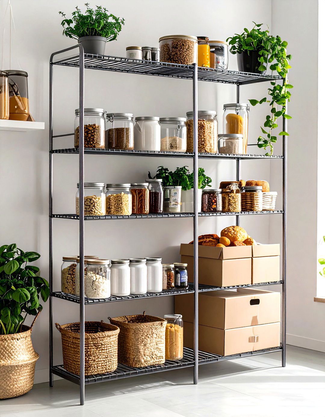 The Freestanding Wire Shelving Kitchen Pantry - 30 kitchen pantry designs pictures