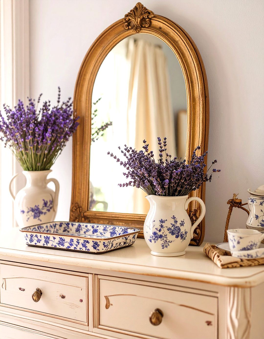The French Country Dresser - 30 bedroom dresser top decor ideas