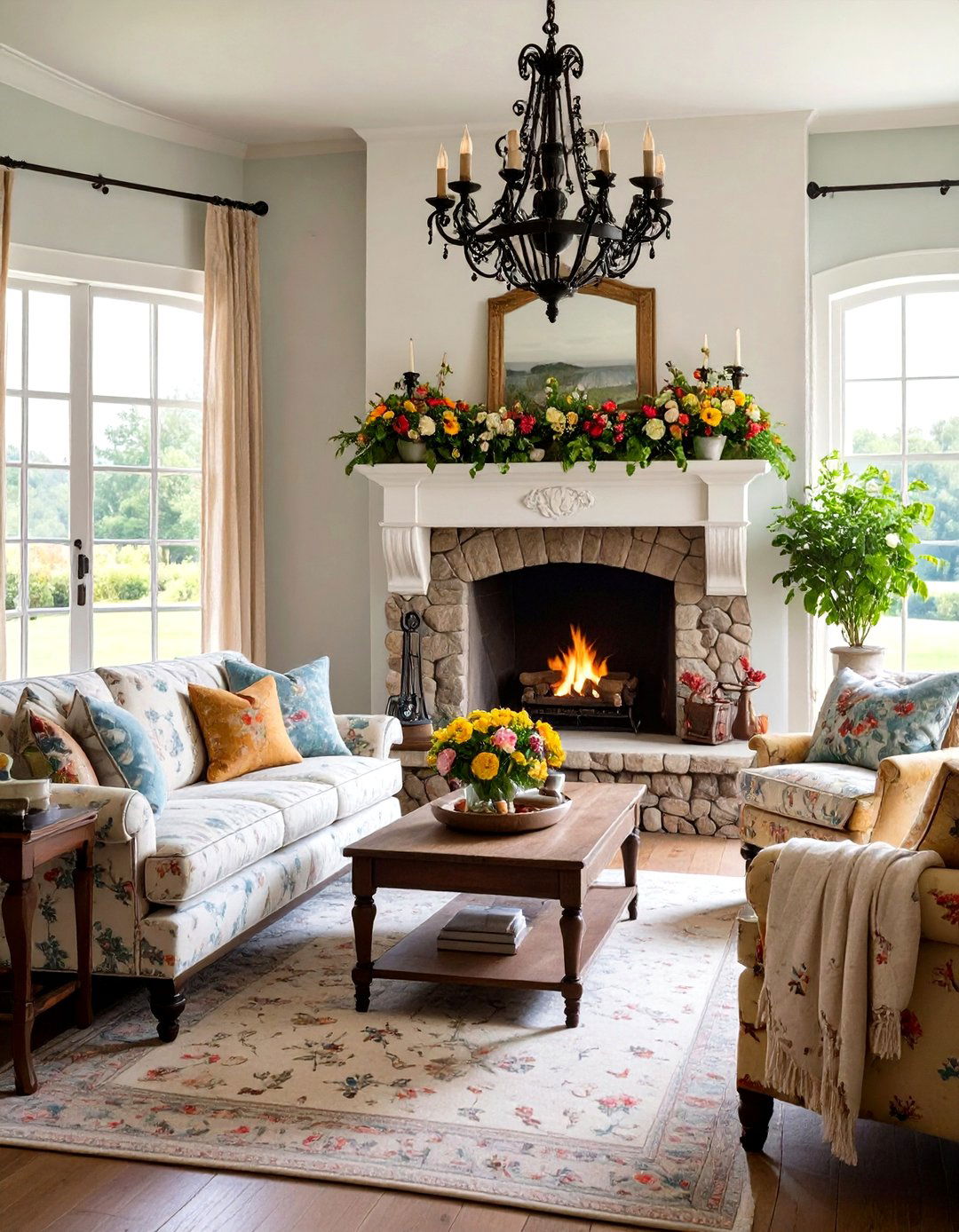 The French Country Living Room Fireplace - 30 living room with fireplace decor ideas