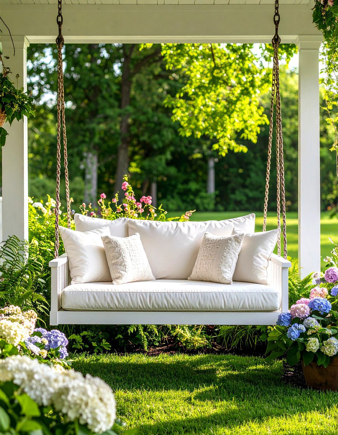 The Front Porch Swing Sanctuary - 30 farmhouse landscaping ideas