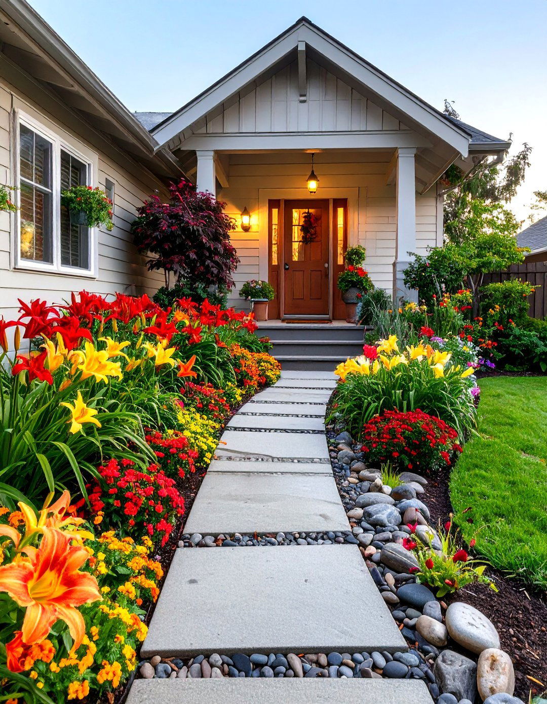 The Front Walkway Foundation Planting - 30 layout perennial flower garden design plans ideas