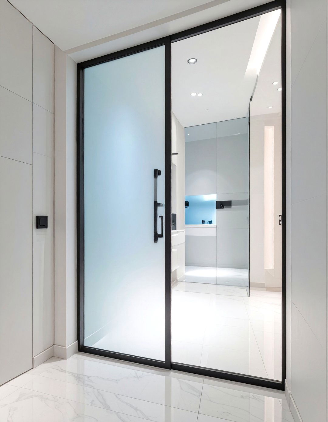 The Frosted Glass Bathroom Door - 30 bathroom door ideas