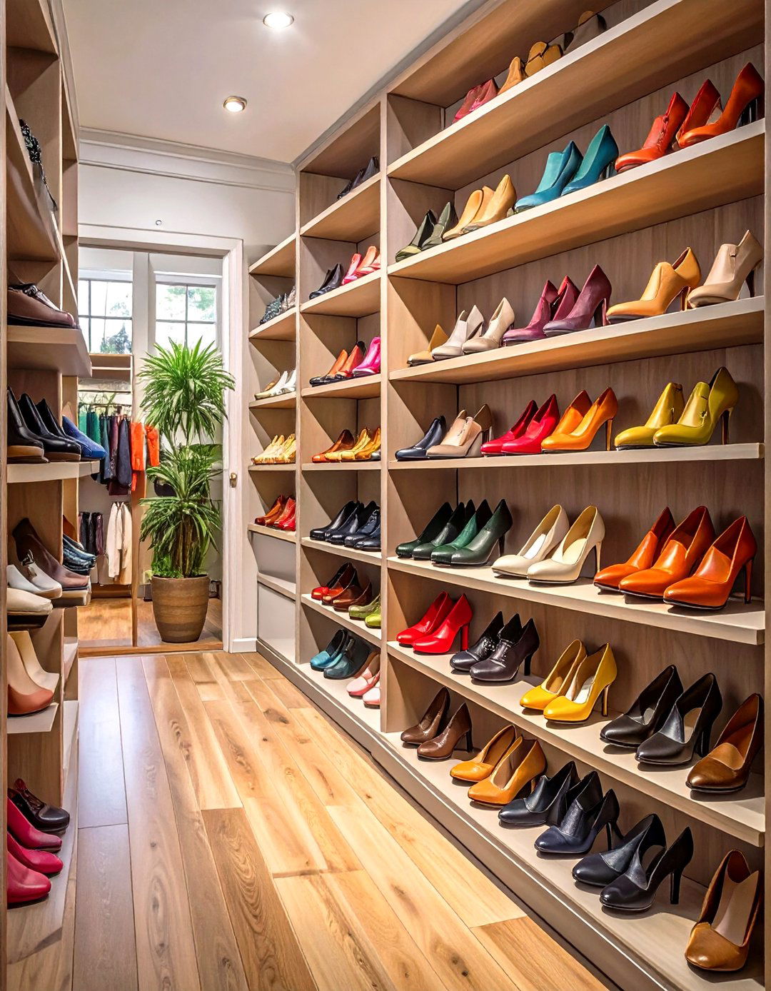 The Full Length Shoe Wall Closet - 30 narrow walk in closet ideas