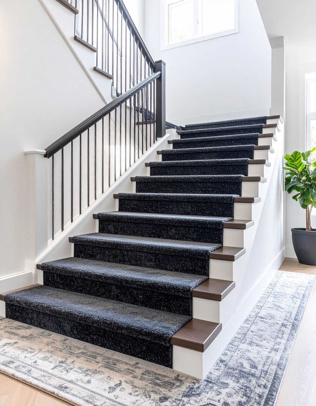 The Fully Wrapped Stair Tread - 30 latest carpet trends for stairs