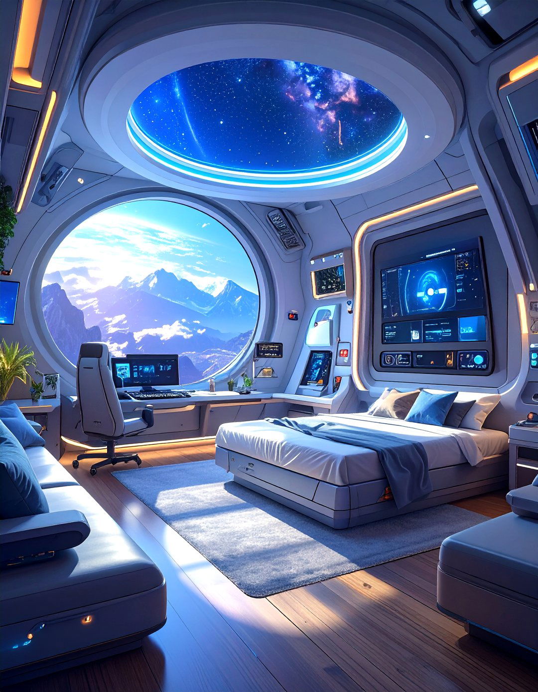 The Futuristic AI Voyager - 30 ai tiny home interior ideas