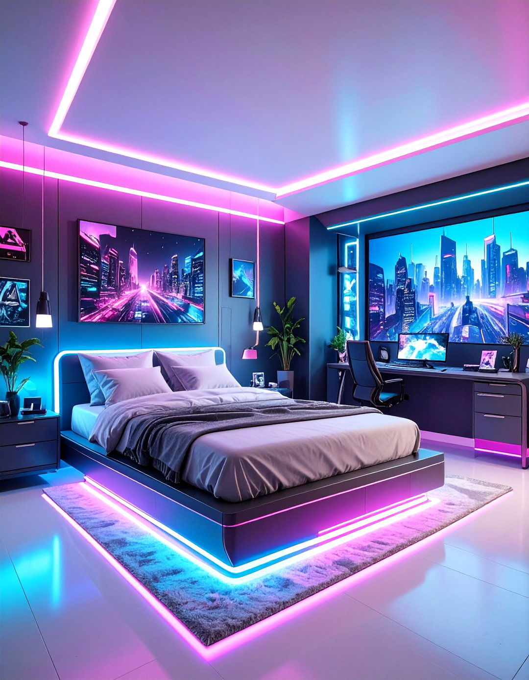The Futuristic Cyberpunk Gamer Bedroom - 30 gamer bedroom ideas