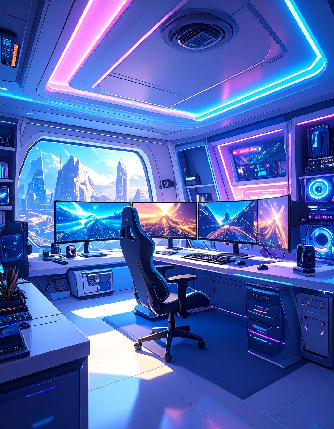 The Futuristic Gamers Cockpit Man Cave - 30 ai man cave design ideas