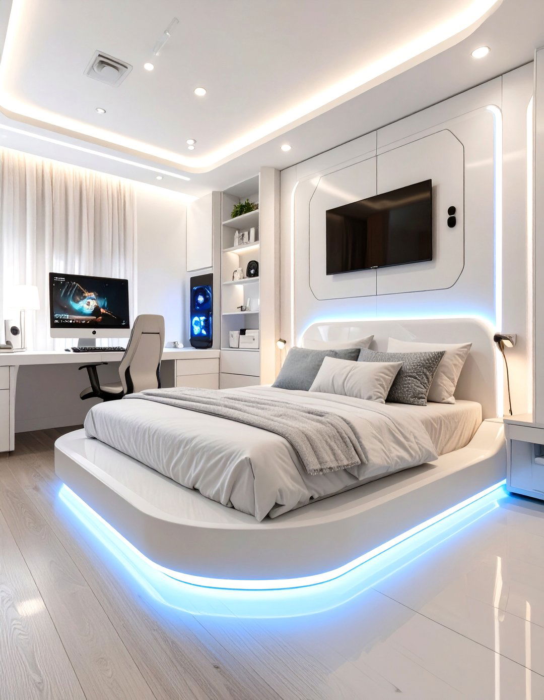 The Futuristic Sci Fi Gaming Bedroom - 30 boys gaming bedroom ideas