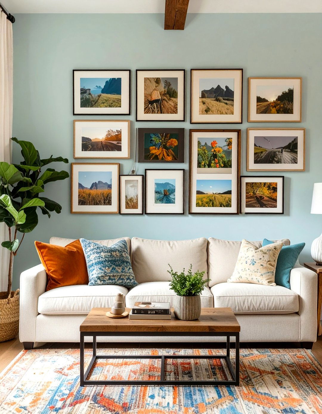 The Gallery Wall Focal Point - 30 modern farmhouse farmhouse living room ideas