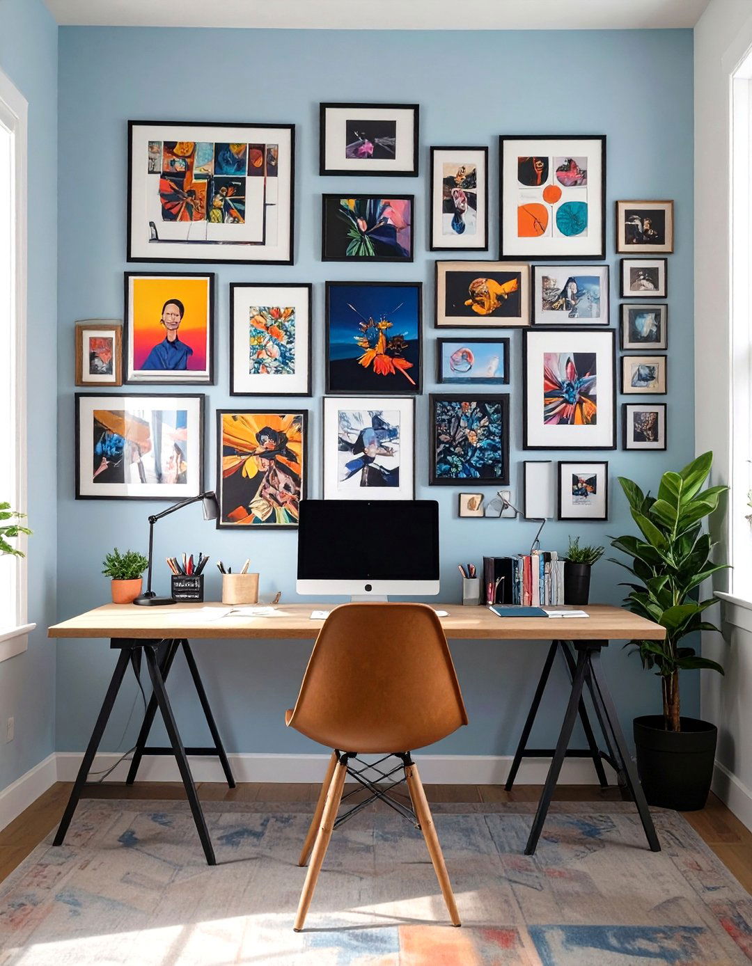 The Gallery Wall Small Office - 30 low budget small office interior design ideas