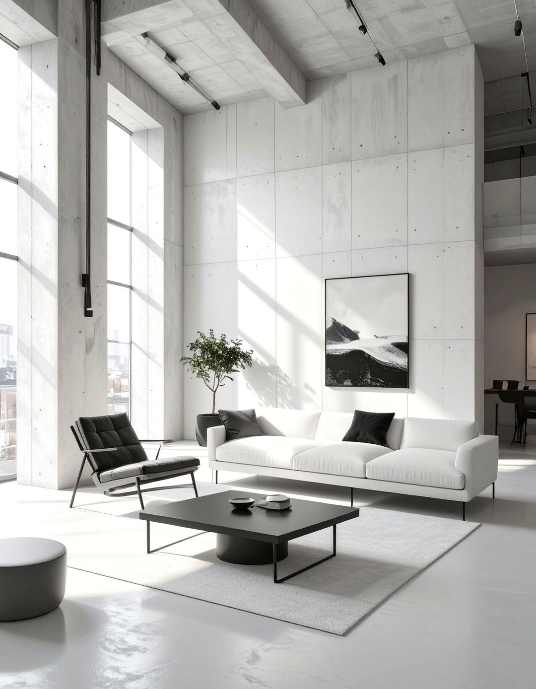 The Gallery White Brutalist Space - 30 brutalism interior design ideas