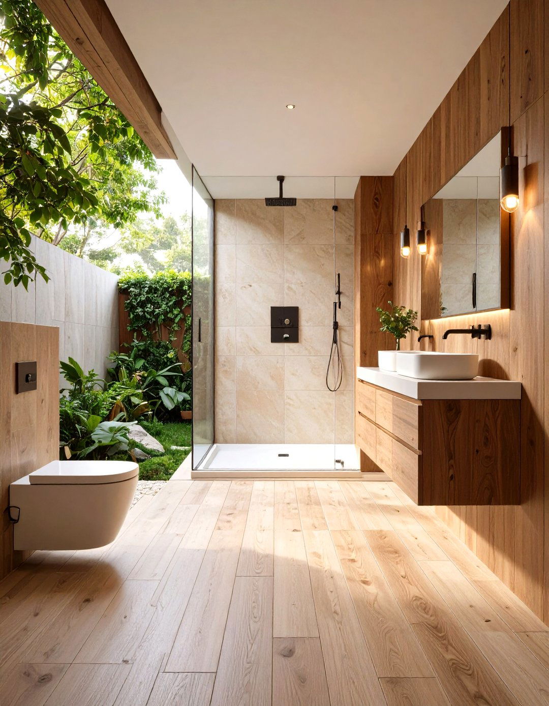 The Galley Layout Bathroom with Walk In Shower - 30 limited space small bathroom designs with shower