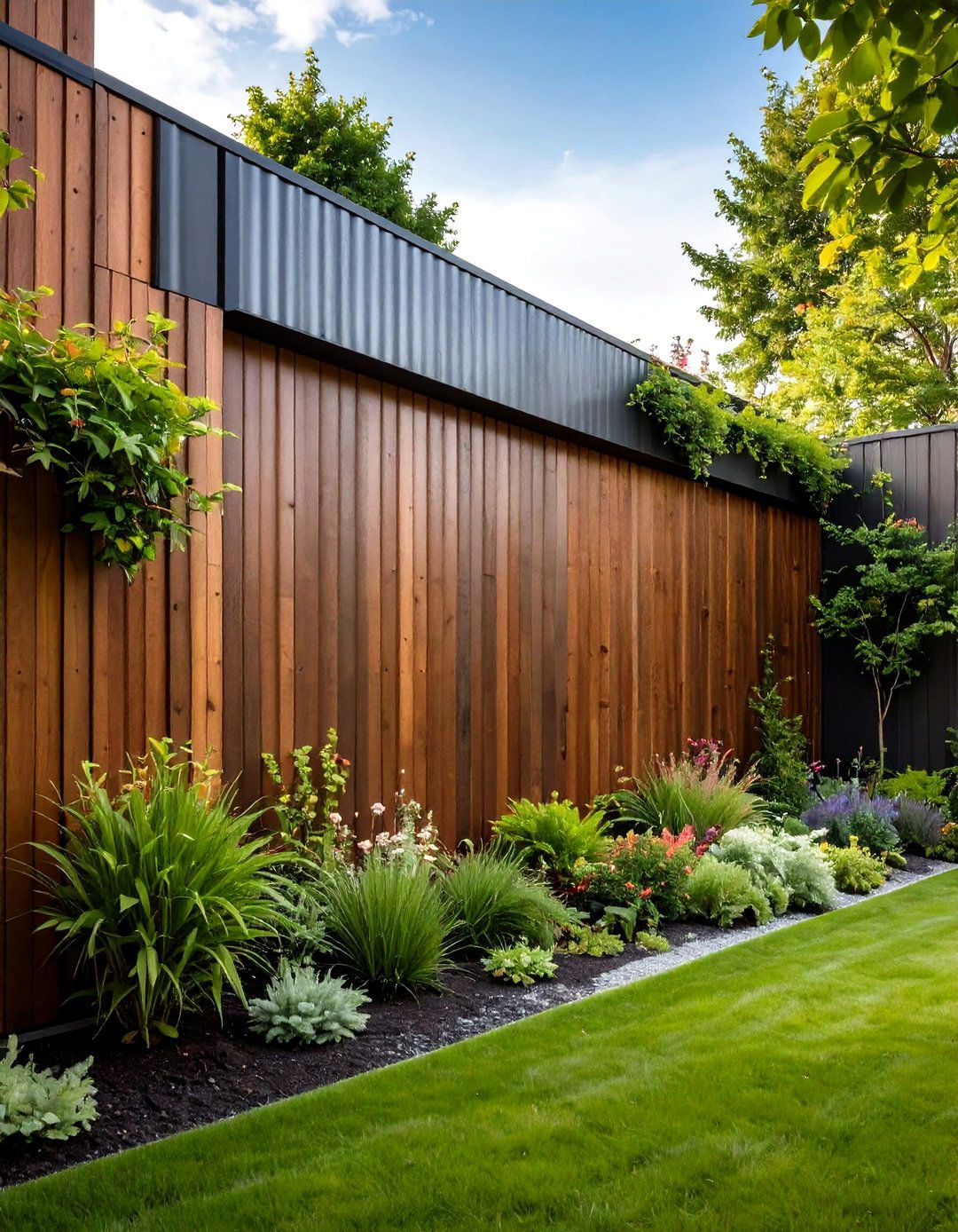 The Galvanized Metal Garden Wall - 30 garden wall ideas