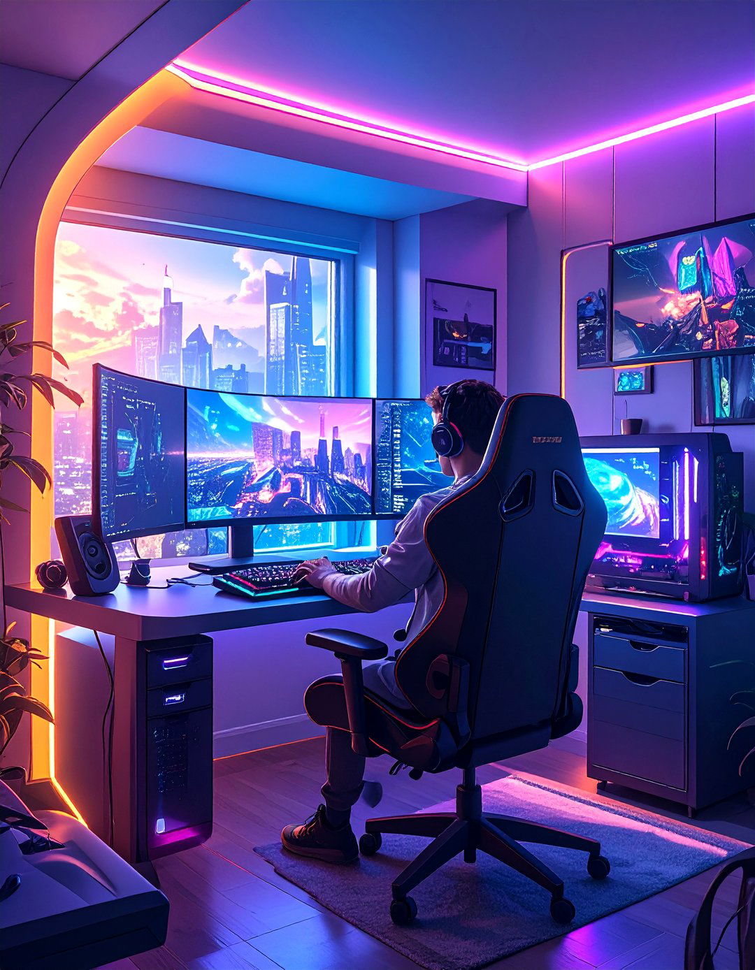 The Gamers AI Productivity Battlestation - 30 ai home office setup ideas