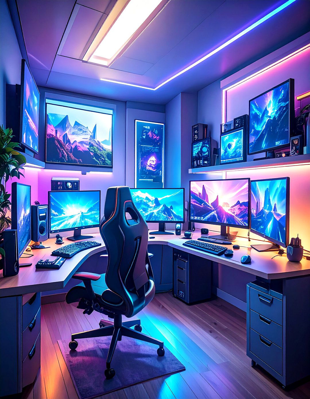 The Gamers Battlestation Desk - 30 office desk organization ideas