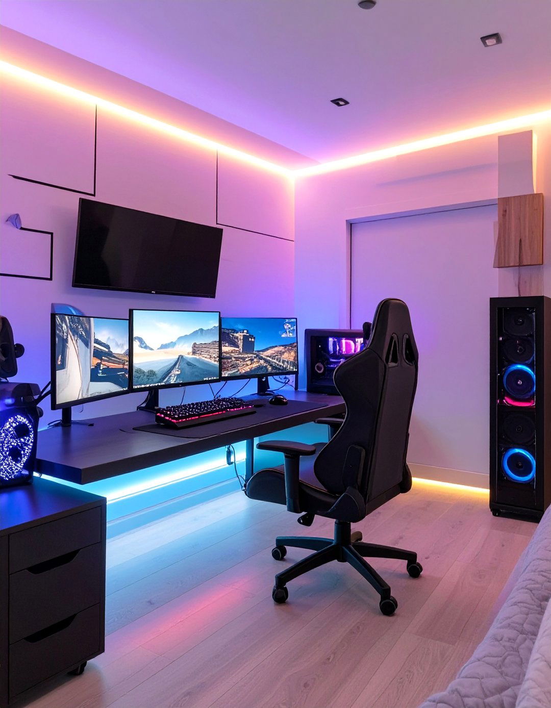 The Gamers High Tech Bedroom - 30 guys bedroom ideas