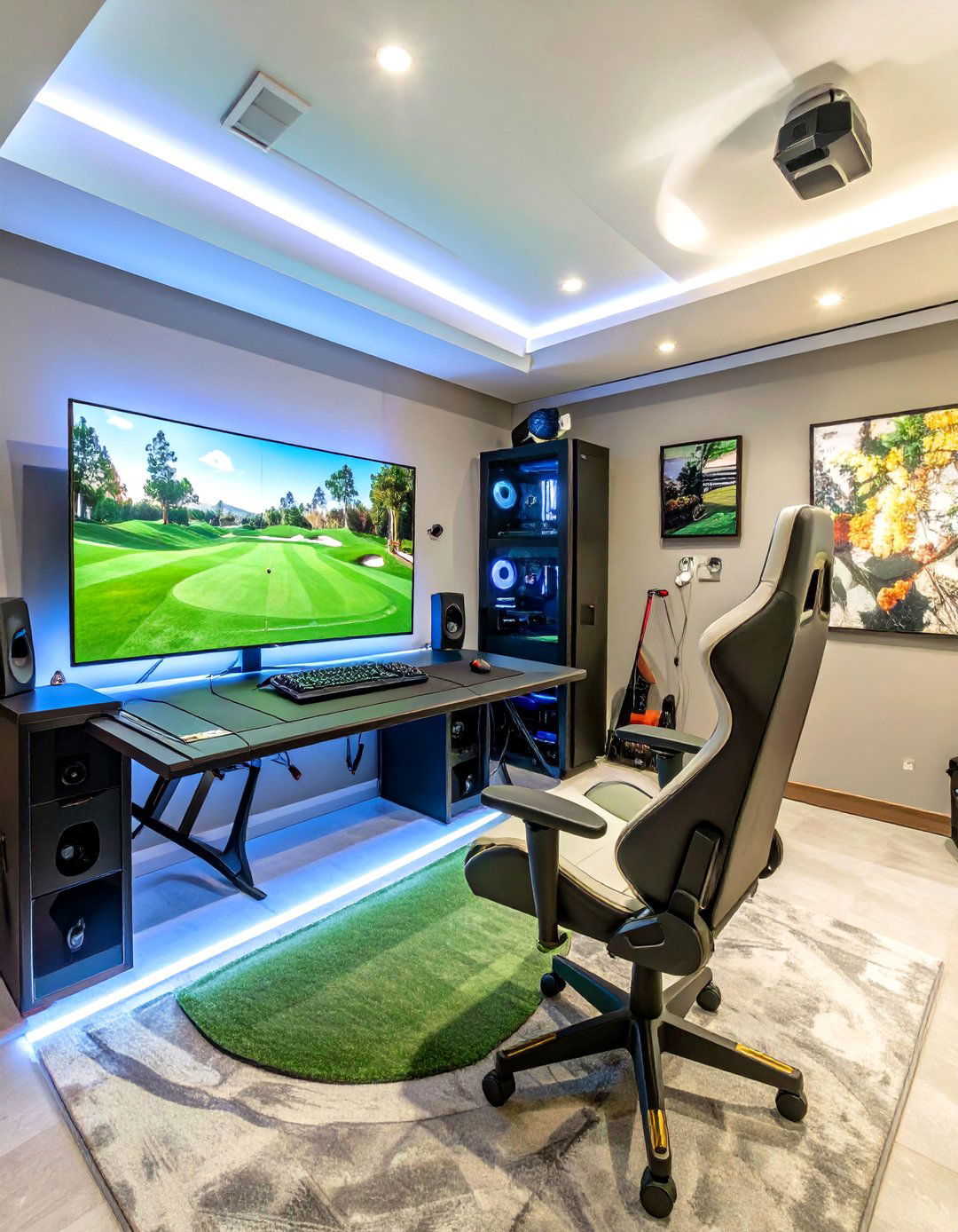 The Gamers Paradise Garage Golf Simulator - 30 garage golf simulator ideas