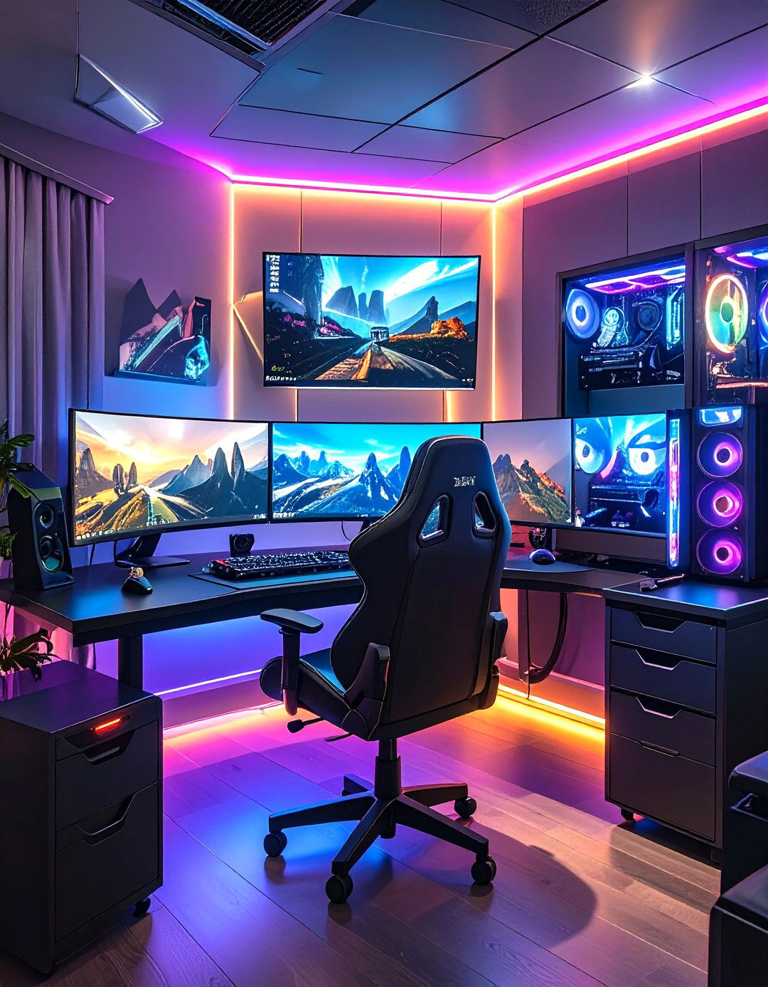 The Gaming Battlestation Office Desk - 30 office desk decoration ideas