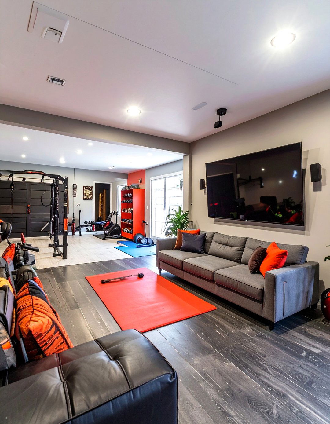 The Garage Gym and Entertainment Hub - 30 garage home gym ideas