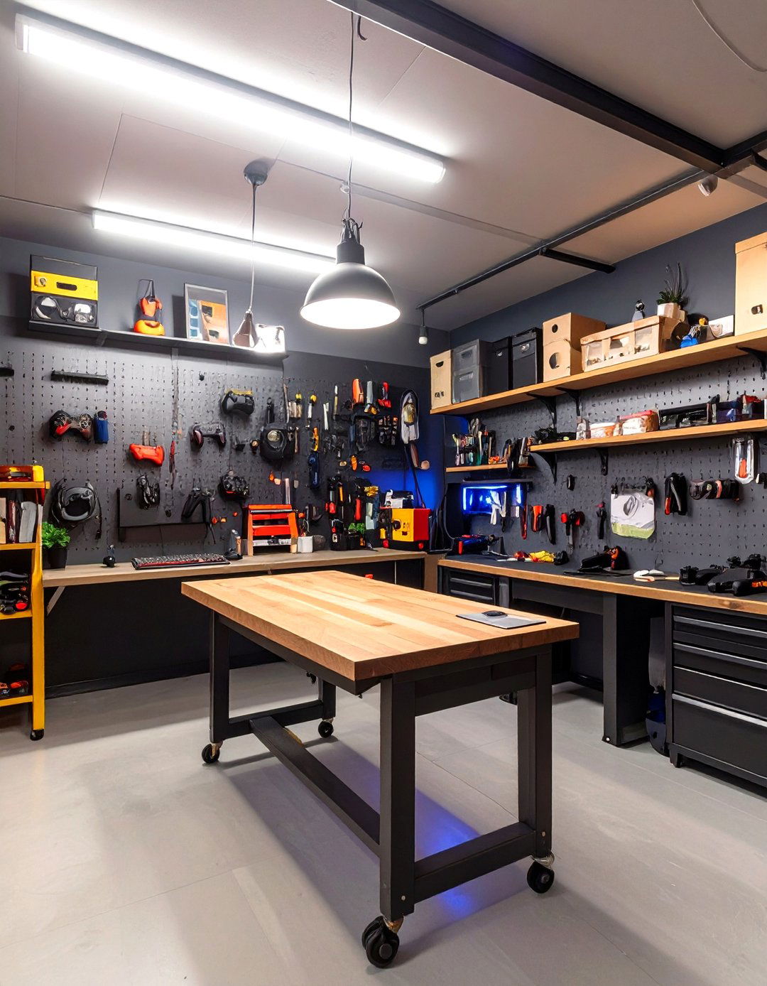 The Garage Workshop Game Room - 30 game room decor ideas
