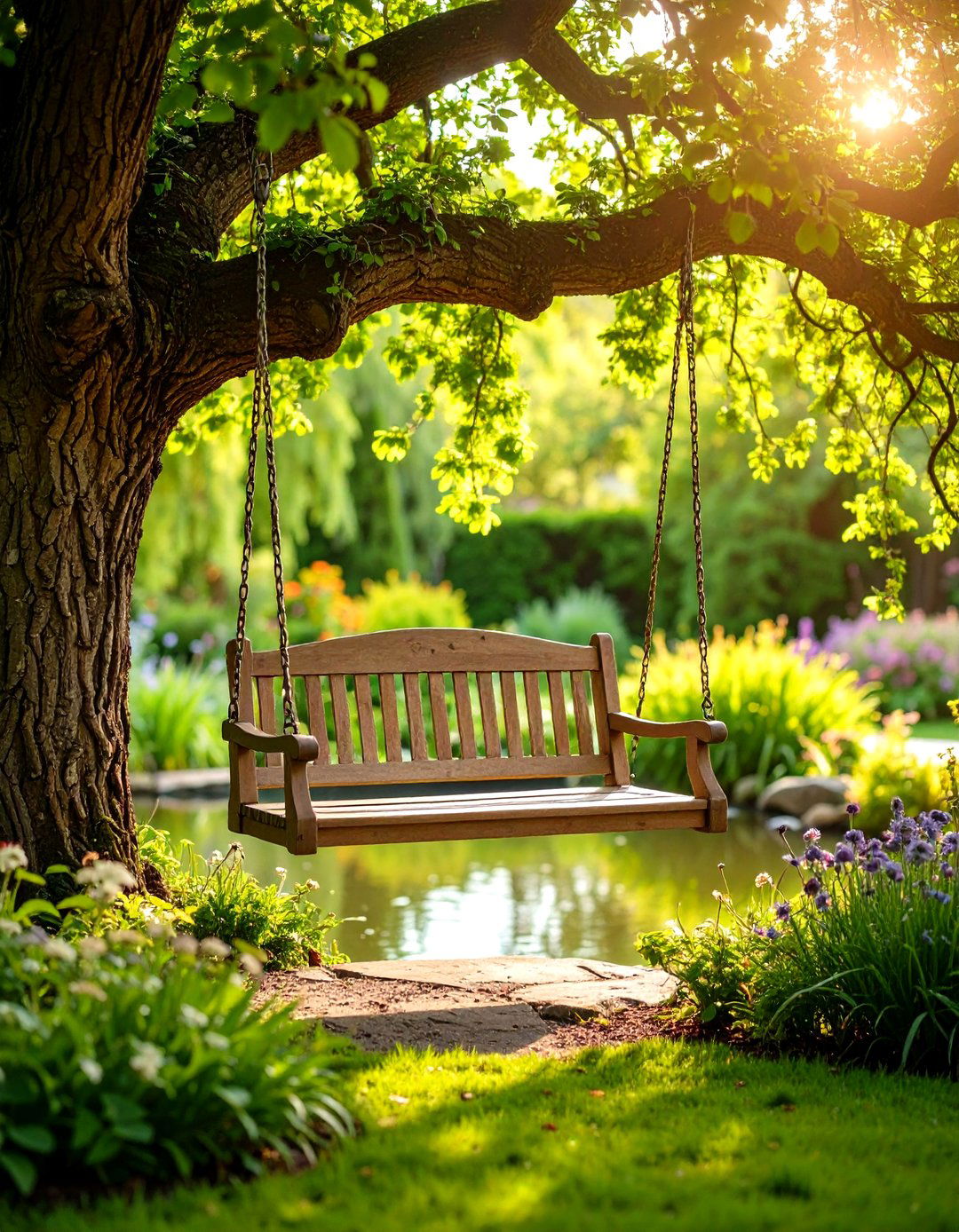 The Garden Bench Swing - 30 garden bench ideas
