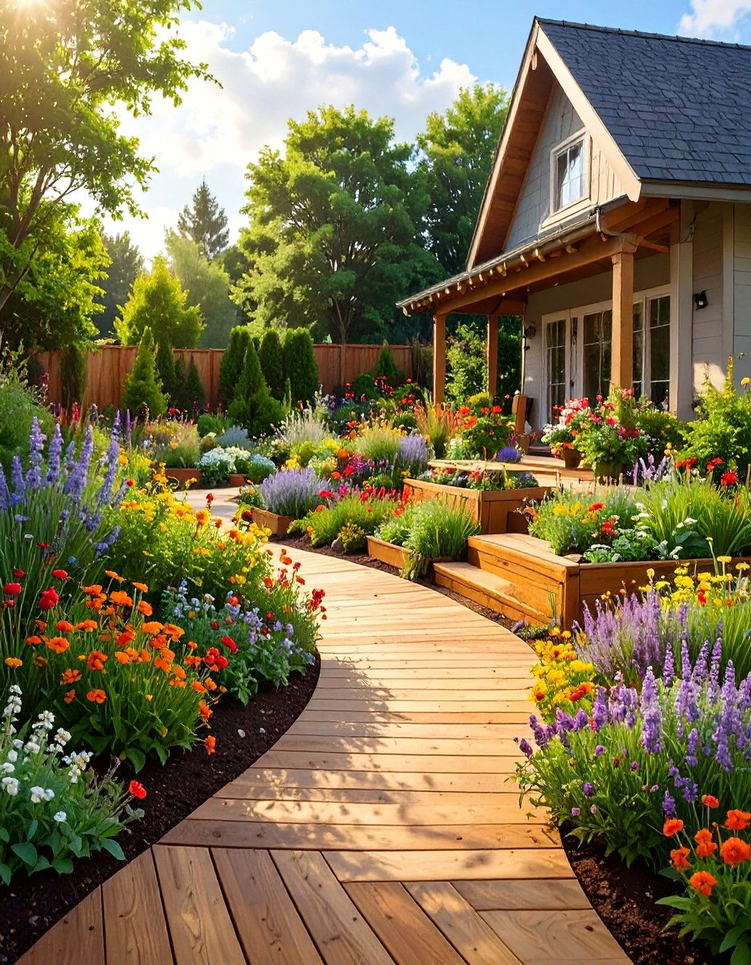 The Garden Integrated Composite Deck - 30 composite deck ideas