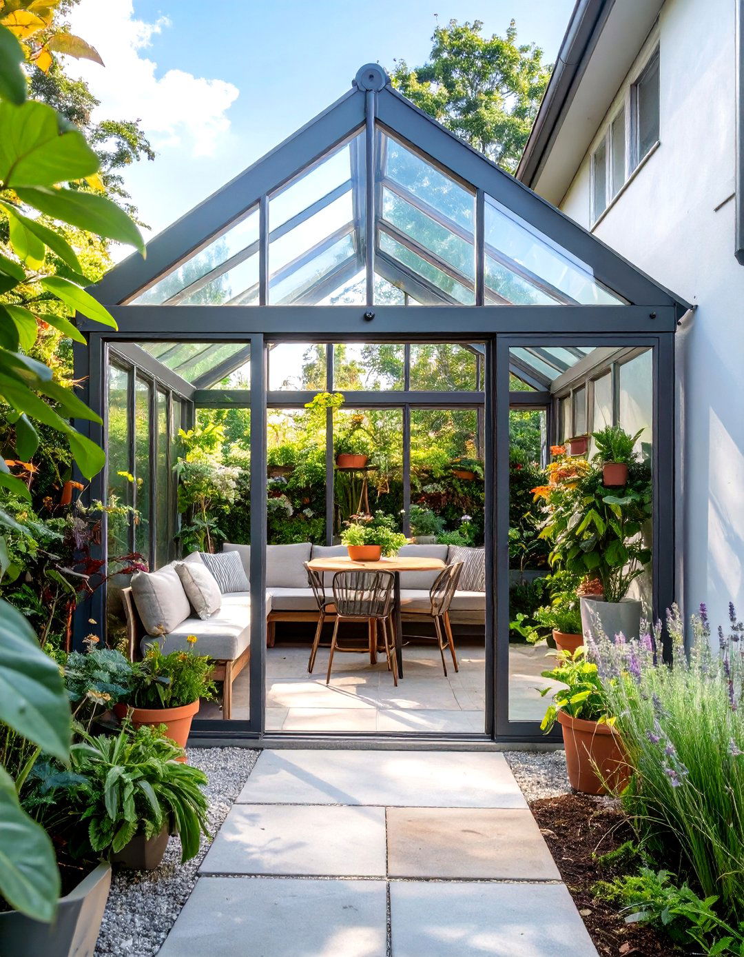The Garden Integrated Greenhouse Patio - 30 covered patio ideas attached to house